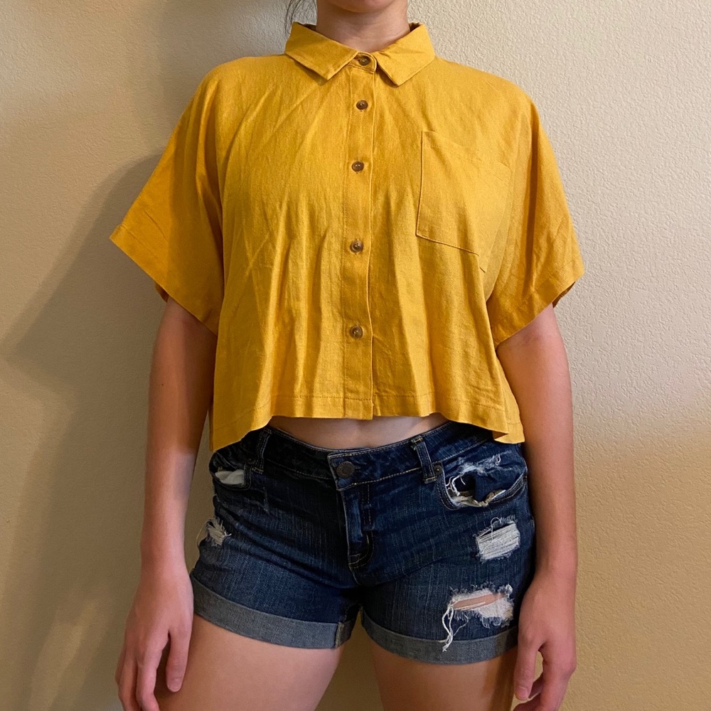 Button down crop top